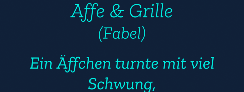 Affe & Grille Fabel KLDM Kreativer Gesellschaftsumbruch